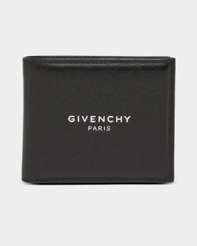 Givenchy Men's Leather Logo Bifold Wallet In Black