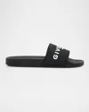 Givenchy Men's Leather Logo Slide Sandals