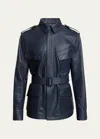 Givenchy Men's Leather Safari Jacket In Night Blue