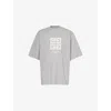 Givenchy 4g T-shirt In Cotton In Light Grey Melange