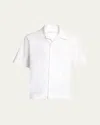 Givenchy Men's Logo-back Poplin Bowling Shirt In White