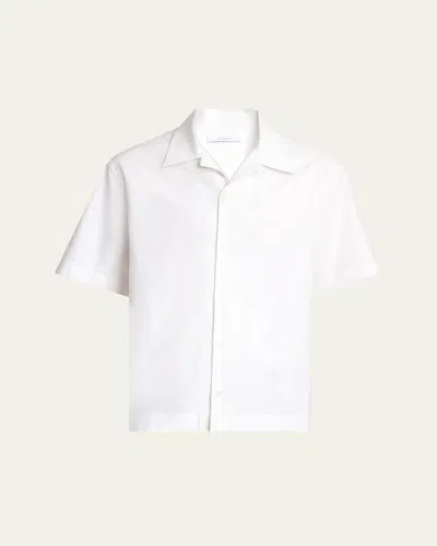 Givenchy Men's Logo-back Poplin Bowling Shirt