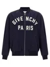 Givenchy Blue Logo Bomber Jacket In Blue