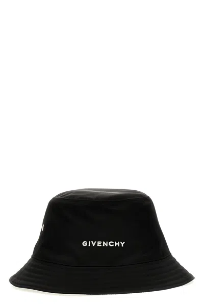 Givenchy Man Bucket Hat In Black Nylon With Logo