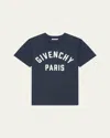 Givenchy Navy Short-sleeved T-shirt With Logo In Brown