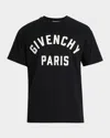 Givenchy Men Black Crewneck T-shirt With Maxi Logo Lettering On The Front In Cotton Man In Black