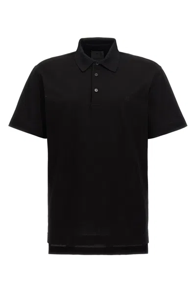 Givenchy Men Logo Embroidery Polo Shirt In Black
