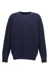 Givenchy Embroidered Logo Crew Neck Sweater In Blue