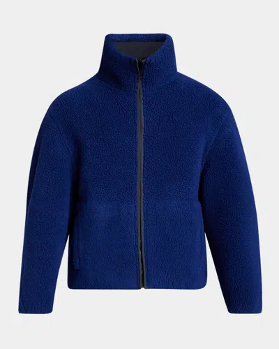Givenchy Men's Logo Fleece Jacket In Blue