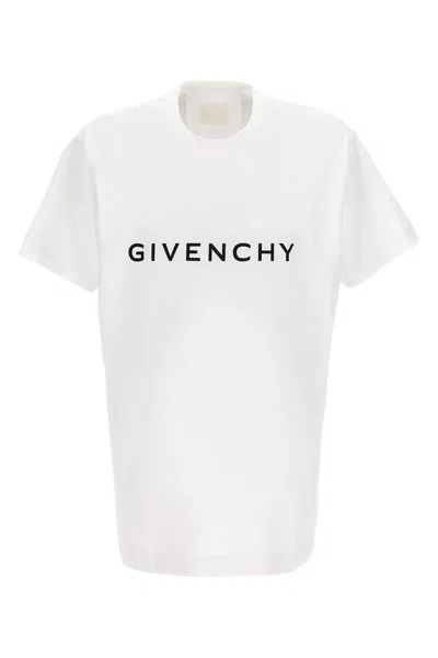 Givenchy Men Logo Print T-shirt In Gray
