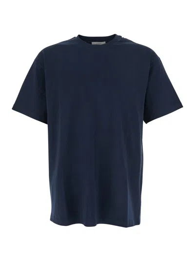 Givenchy Navy Cotton T-shirt With Bold White Logo Print In Blue