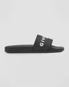Givenchy Men Black Logo Slides In Black