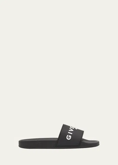 GIVENCHY MEN'S LOGO SLIDE SANDALS