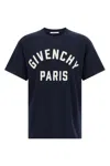 Givenchy Navy Short-sleeved T-shirt With Logo In Blue