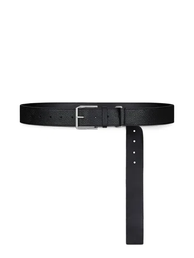 Givenchy Men's Long Belt In Grained Leather In Black