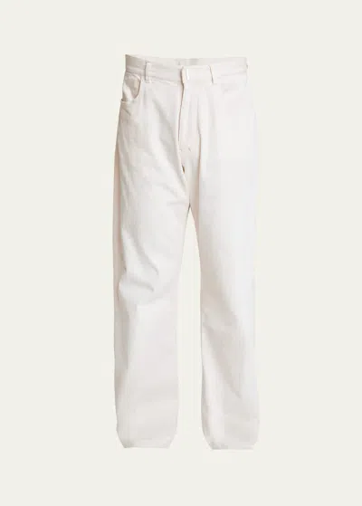 Givenchy Men's Loose Straight-leg Jeans In White