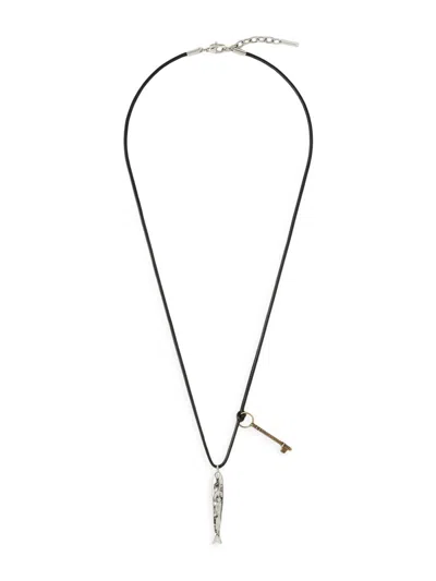 Givenchy Men's Lucky Charms Necklace In Leather And Metal