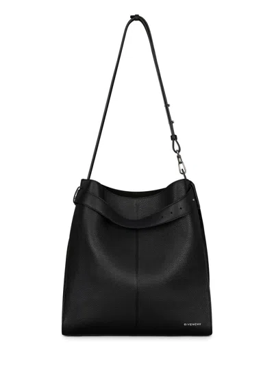 GIVENCHY MEN'S MEDIUM BELTED HOBO BAG IN GRAINED LEATHER