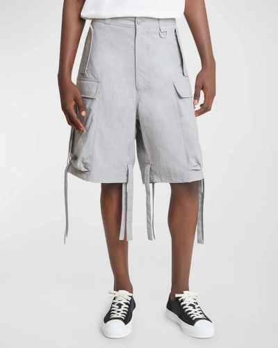 Givenchy Men's Military Cargo Shorts In Light Grey