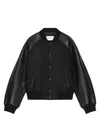 Givenchy Mixed Material Bomber Jacket Leather Panels In Black