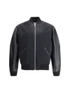 Givenchy Men Cotton And Nylon Jacket With Leather Sleeves In Black