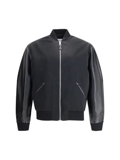 GIVENCHY GIVENCHY MEN LEATHER AND SATIN BOMBER JACKET