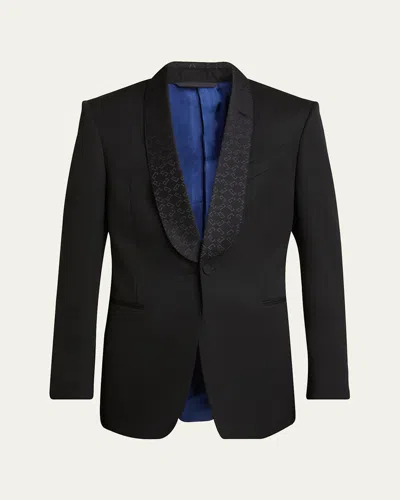 GIVENCHY MEN'S MONOGRAM SHAWL LONG TUXEDO JACKET