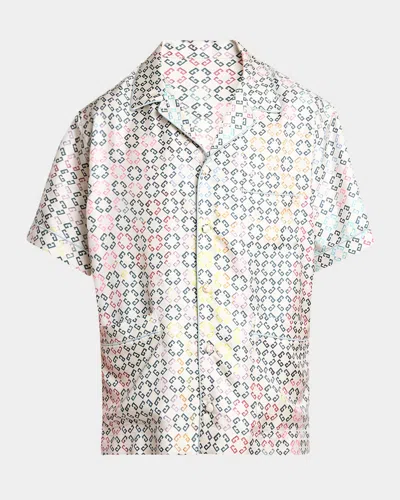 GIVENCHY MEN'S MULTICOLOR MONOGRAM PAJAMA SHIRT