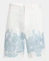 Givenchy Men's Objects Printed Shorts In Blue/white