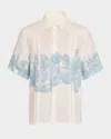 Givenchy Men's Objects Printed Sport Shirt In Blue/white