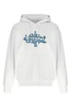 Givenchy Mens White Logo-embroidered Ribbed Cotton-blend Hoody In White