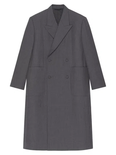 GIVENCHY MEN'S OVERSIZED DOUBLE BREASTED COAT IN WOOL