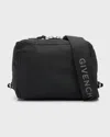 Givenchy Men's Pandora Small Nylon Crossbody Bag In Black