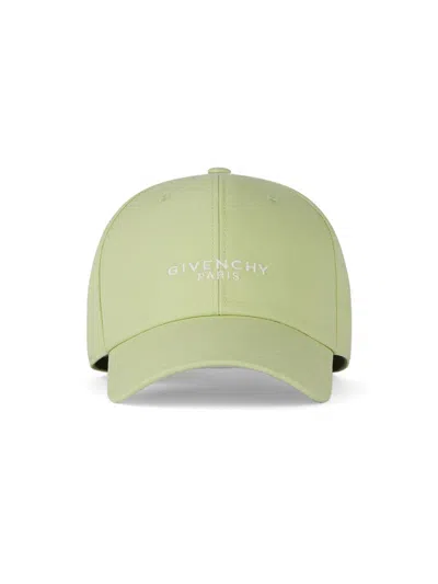 Givenchy Paris Embroidered Cap In Cotton In Green