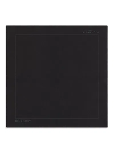 Givenchy Men's Paris Pocket Square In Silk Jacquard In Black