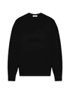 Givenchy Black Crew Neck Sweater With Logo Lettering On The Front In Cotton Man In Black