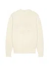 Givenchy Mens Ecru Brand-embroidery Crewneck Cotton Jumper In White