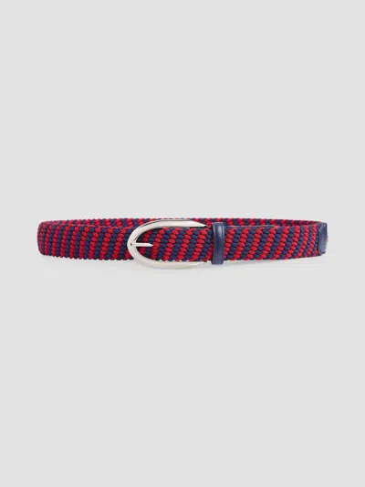 Givenchy Men's Pinch Bicolor Braided Belt In Webbing In Red