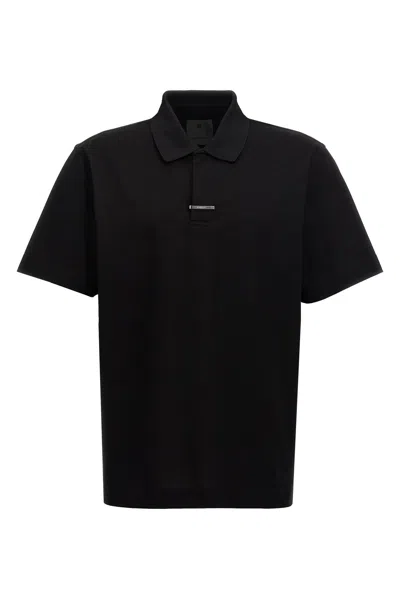 Givenchy Polo Shirt With Short Sleeves And Side Slits In Black