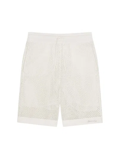 Givenchy Men's Plage Bermuda Shorts In Crochet In White