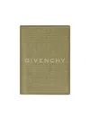 Givenchy Men's Plage Card Holder In Micro 4g Leather In Green
