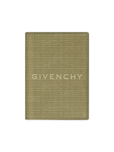 Givenchy Men's Plage Card Holder In Micro 4g Leather In Green