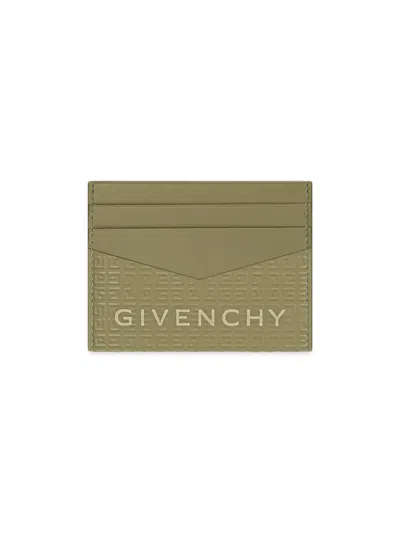 Givenchy Men's Plage Card Holder In Micro 4g Leather In Khaki