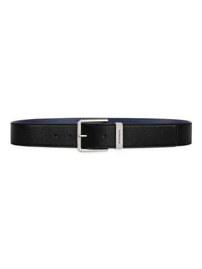 Givenchy Men's Plage Gentleman Belt In 4g Classic Leather In Black Navy