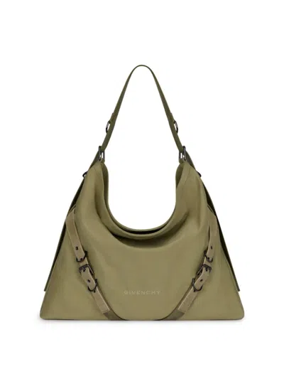 Givenchy Men's Plage Large Voyou Bag In Canvas In Green