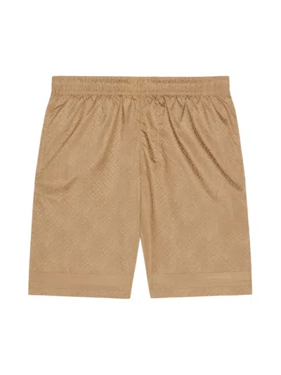 Givenchy Men's Plage Long Swim Shorts 4g In Brown