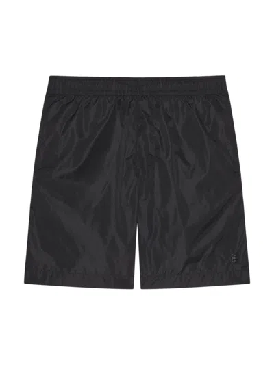 Givenchy 4g Detailed Elastic Waist Swimming Shorts In Black