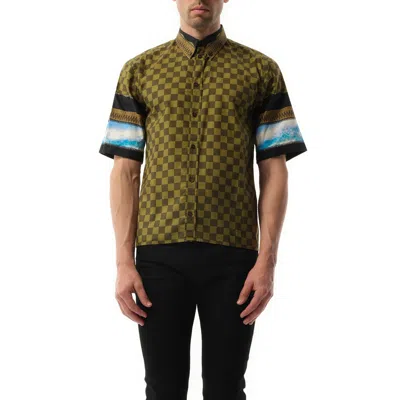 Givenchy Men's Podium Short Sleeve Shirt In Khaki