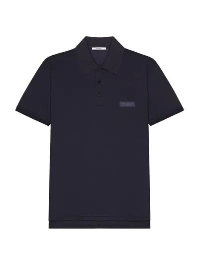 Givenchy Men's Polo In Cotton With Paris Gros Grain In Blue