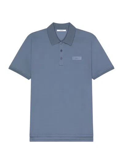 Givenchy Men's Polo In Cotton With Paris Gros Grain In Blue